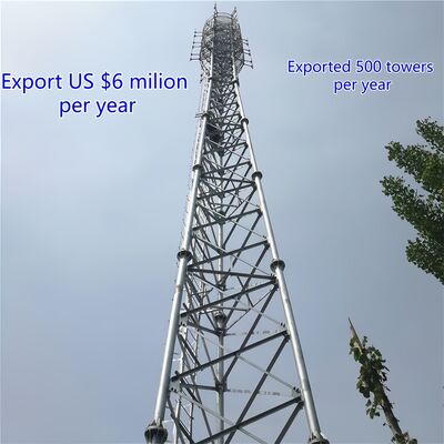 empreinte compacte de tour de télécom de tube de l'acier 3 de 30M Q355 pour la station de communication