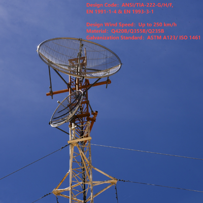 tour d'antenne haubanée résistante de vent de 40M pour la transmission de signal d'île côtière