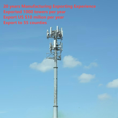 Tour de télécommunication monopôle en acier personnalisée Q345, poteau de transmission de signal de téléphone portable galvanisé à chaud 5G, usine ISO 9001
