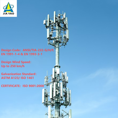 Tour de télécommunication monopôle en acier personnalisée Q345, poteau de transmission de signal de téléphone portable galvanisé à chaud 5G, usine ISO 9001