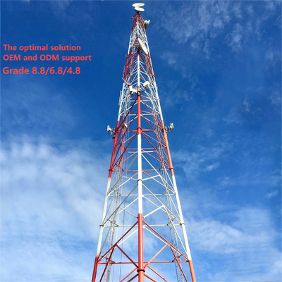 Tour de treillis en acier tubulaire à 3 pieds robuste pour la communication dans une zone minière éloignée Station de base 4G 5G Q345B Mât résistant au vent galvanisé à chaud