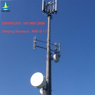 20m 30m 40m 5G Cell Base Station Steel Monopole Tower Self Supporting Round Pole for GSM Wireless Communication