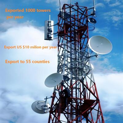 4 Legged Angular Steel Communication Tower Self Supporting Telecom Tower for Wireless Network